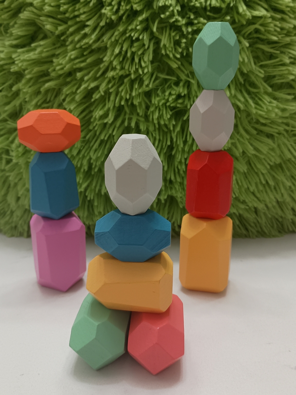 BunMo Wooden Stacking Blocks * 40 Pieces * Colorful * Toy * Beechwood * Art Gift
